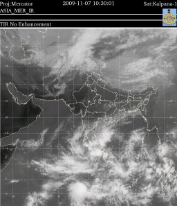 Satellite image of the north east monsoon