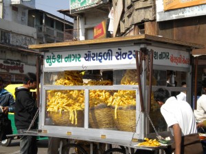 Mounds of fried snacks are to be found all over Gujarat