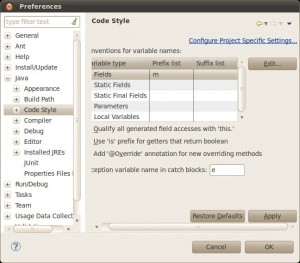 Set field name conventions